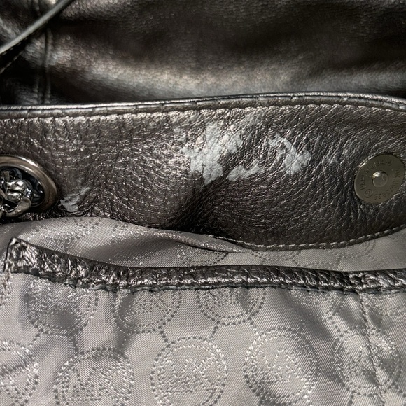 🔥SALE Michael Kors Silver Satchel Crossbody Bag - Picture 12 of 15